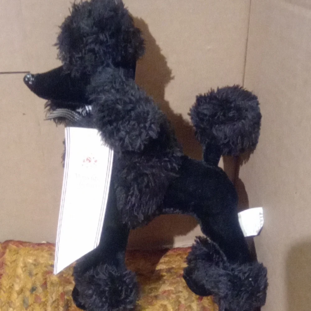 Hallmark Plush Black Poodle with Checkered Bow - Picture 4 of 5
